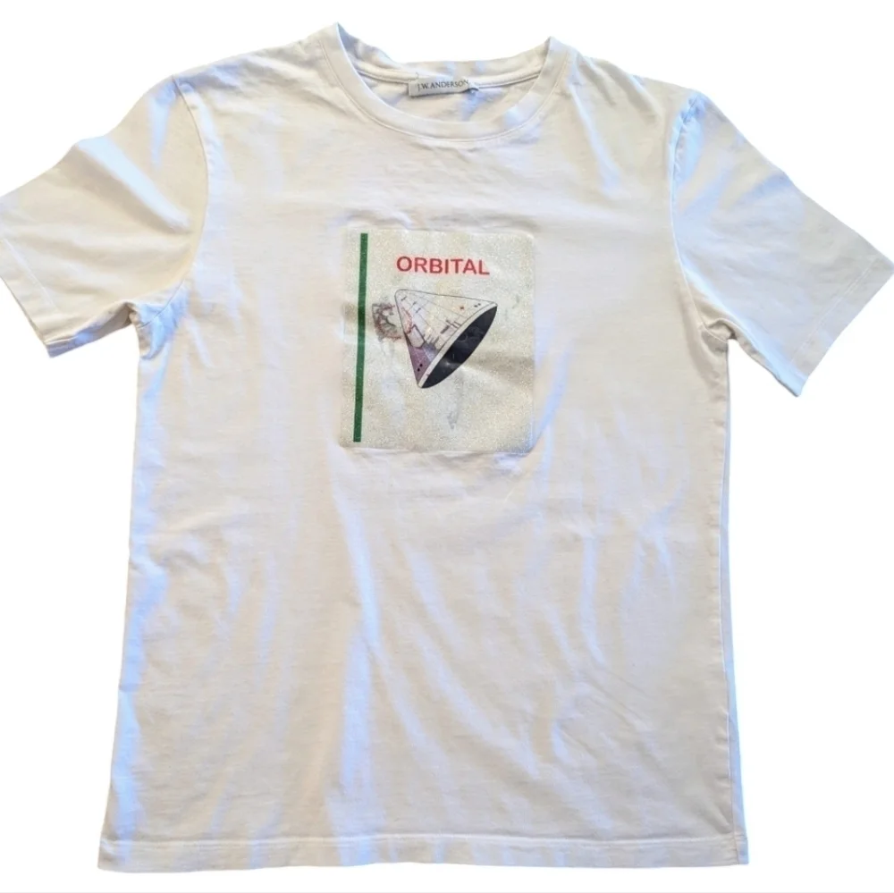JW Anderson Orbital Logo Tee White XS 100% Cotton Unisex Quiet Luxury Portugal